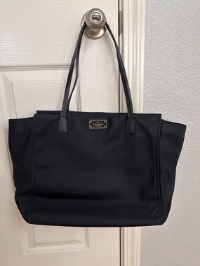 kate spade Black Nylon Tote with Leather Handles